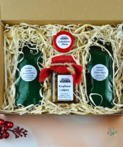 [25 BN] 🌲 Świąteczny 🌲 Zestaw z herbatami, konfiturą z pigwy oraz mini żurawiną